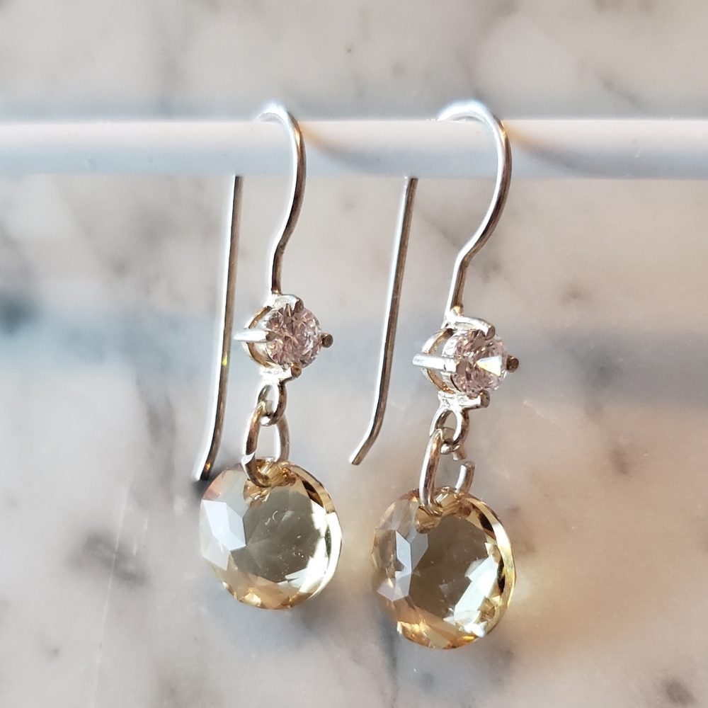 Champagne colored dangle earrings